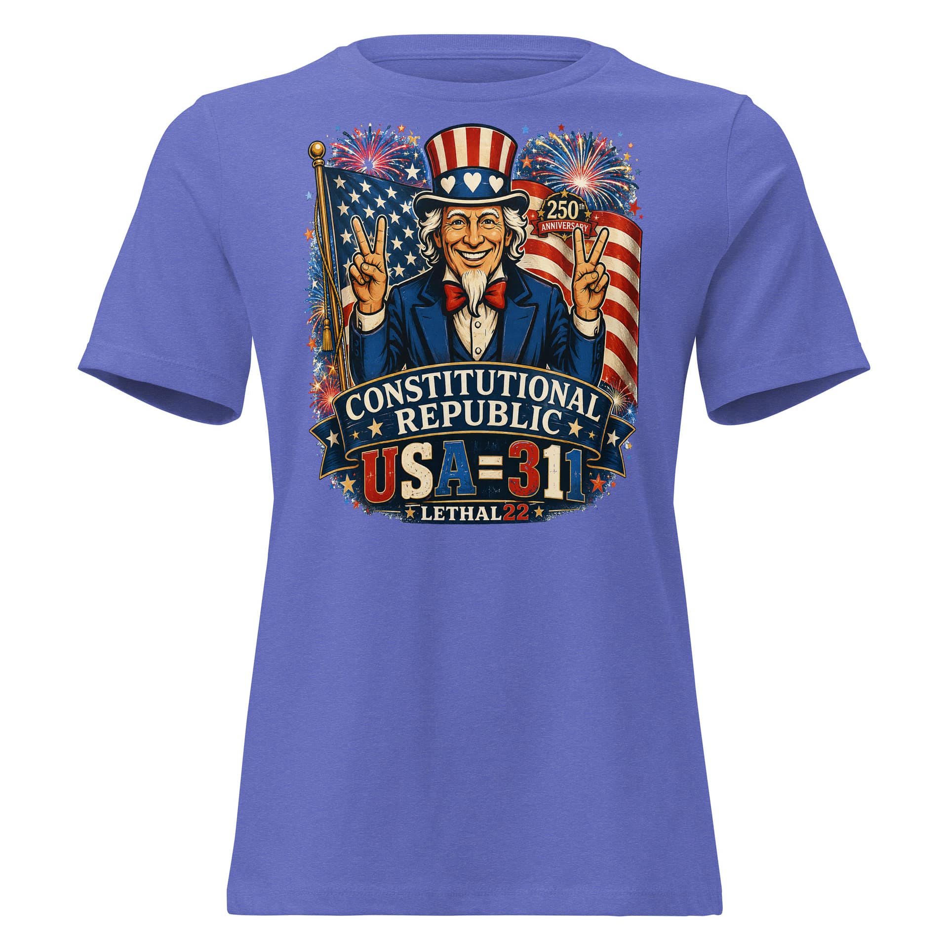 Uncle Sam USA=32=5 - Ladies T - Image 4