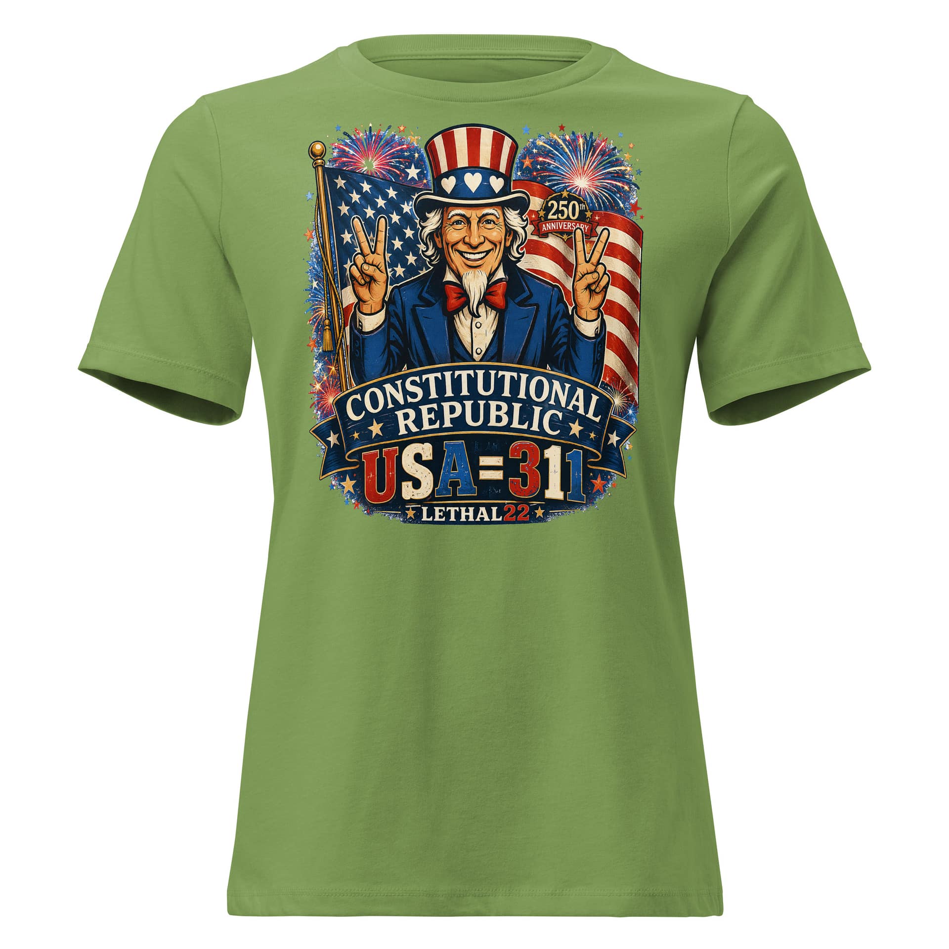 Uncle Sam USA=32=5 - Ladies T - Image 5