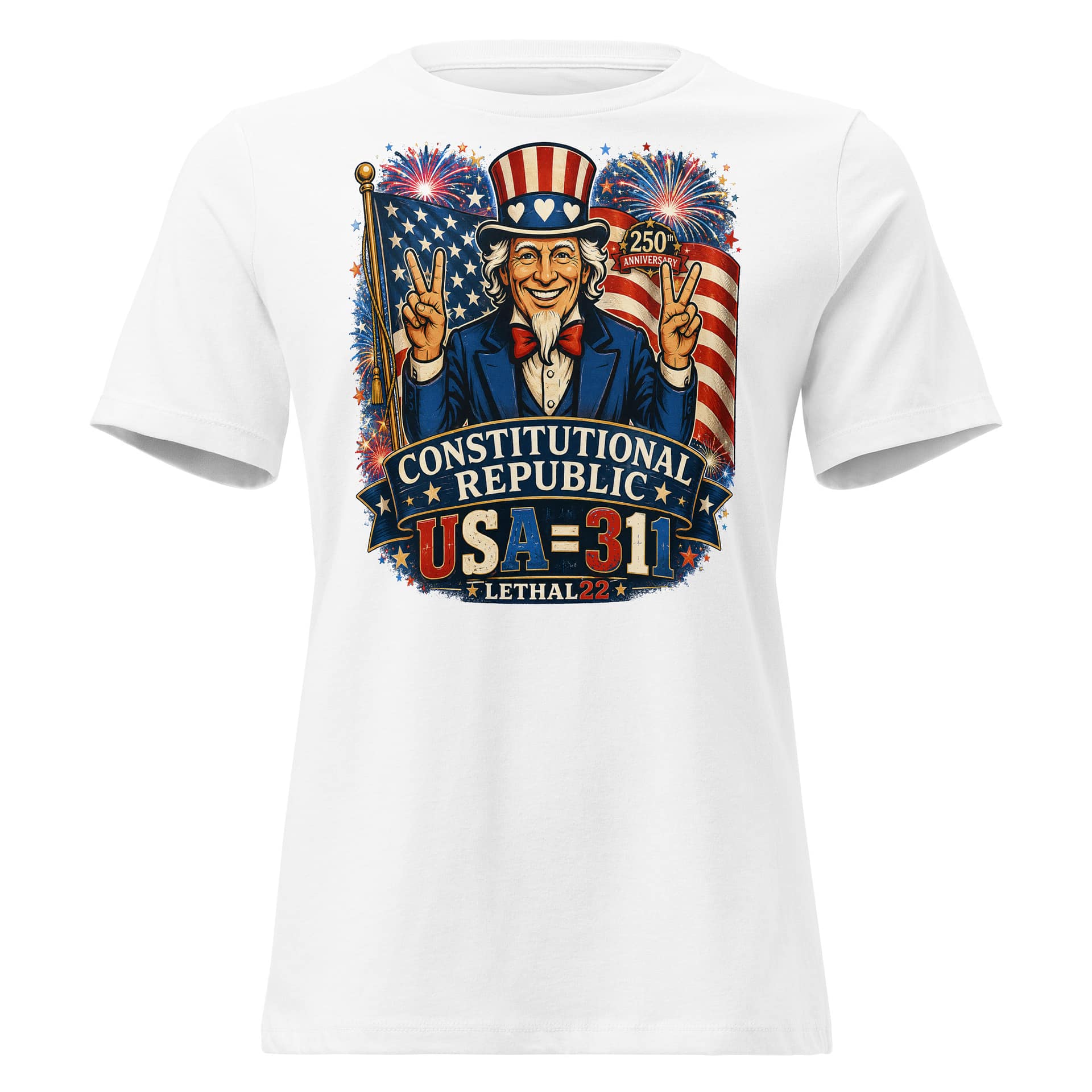 Uncle Sam USA=32=5 - Ladies T - Image 8